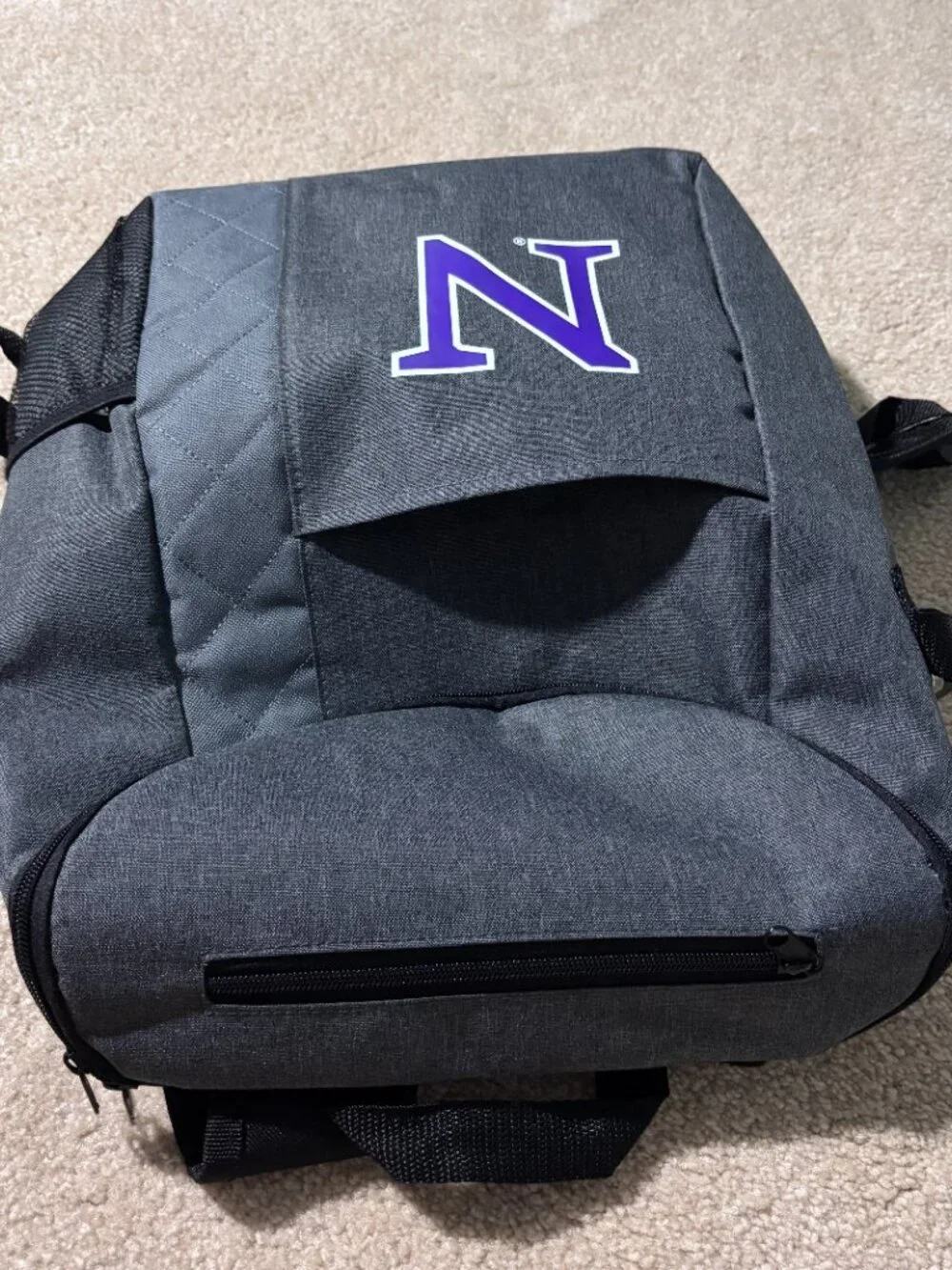 Brand New Grey Cooler Backpack – Insulated Lunch Bag, Beer Opener, Multi-Compart